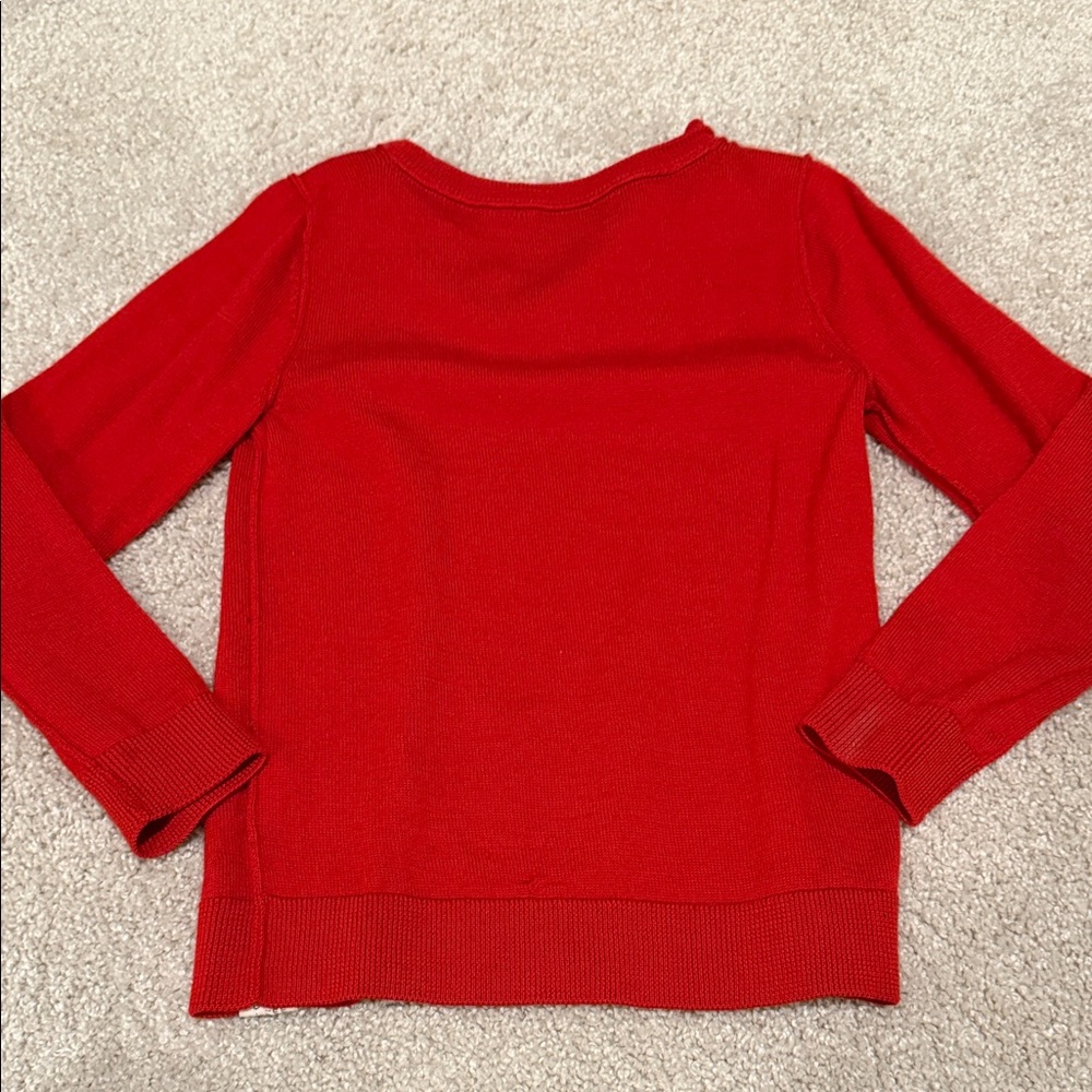 Bonpoint Kids Red V-Neck Cashmere Sweater, size 6 - Picture 4 of 5
